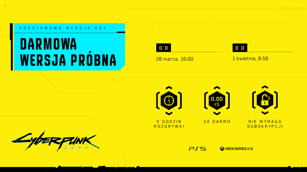 CYBERPUNK 2077 DO WYPRÓBOWANIA ZA DARMO!
